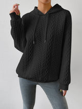 Women’s Cable Knit Sweater Drawstrings Textured Panels Long Sleeves – Campus Walks