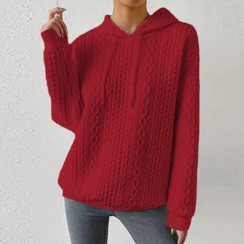 Women’s Cable Knit Sweater Drawstrings Textured Panels Long Sleeves – Campus Walks