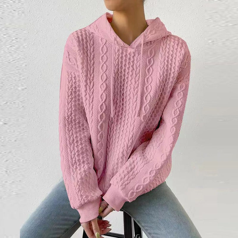 Women’s Cable Knit Sweater Drawstrings Textured Panels Long Sleeves – Campus Walks