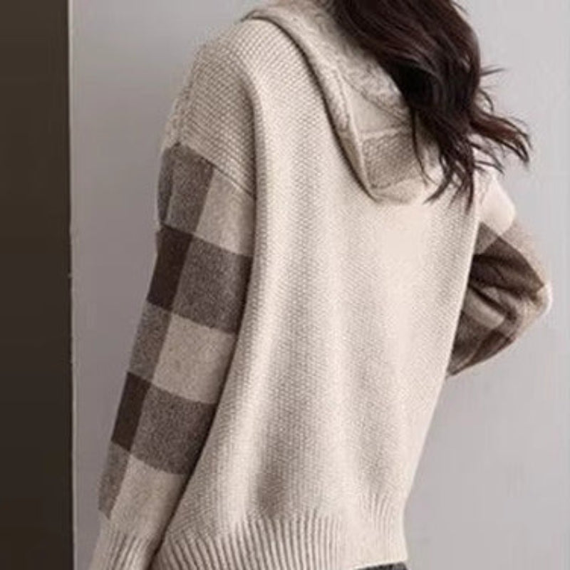 Women's Cable Knit Sweater Hooded Long Sleeve Ribbed Trim – Weekend Errands