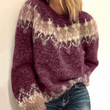 Women's Cable Knit Sweater Round Neck Long Sleeve Patterned Knit Detail – Winter Market