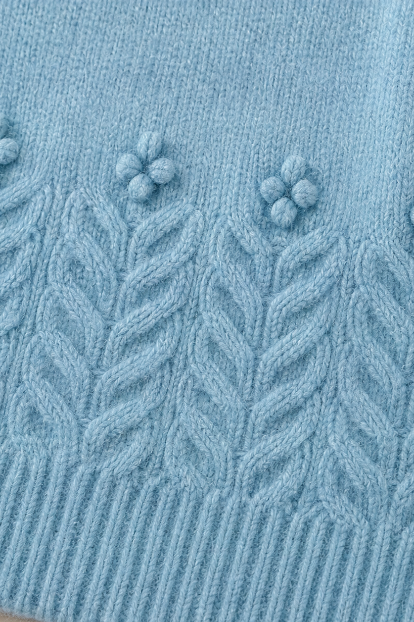 Women’s Cable Knit Sweater Round Neck Long Sleeve Pullover – Relaxed Day Plans