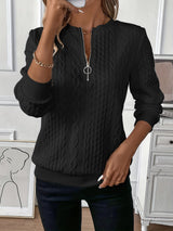Women's Cable Knit Sweater Zip Front Long Sleeve – Lunch Dates