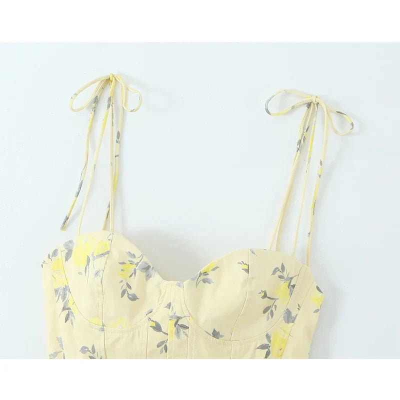 Women's Camisole Top Floral Corset Sweetheart Neckline – Going Out Summer