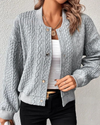 Women's Cardigan Cable Knit Long Sleeve Button Front – Coffee Date