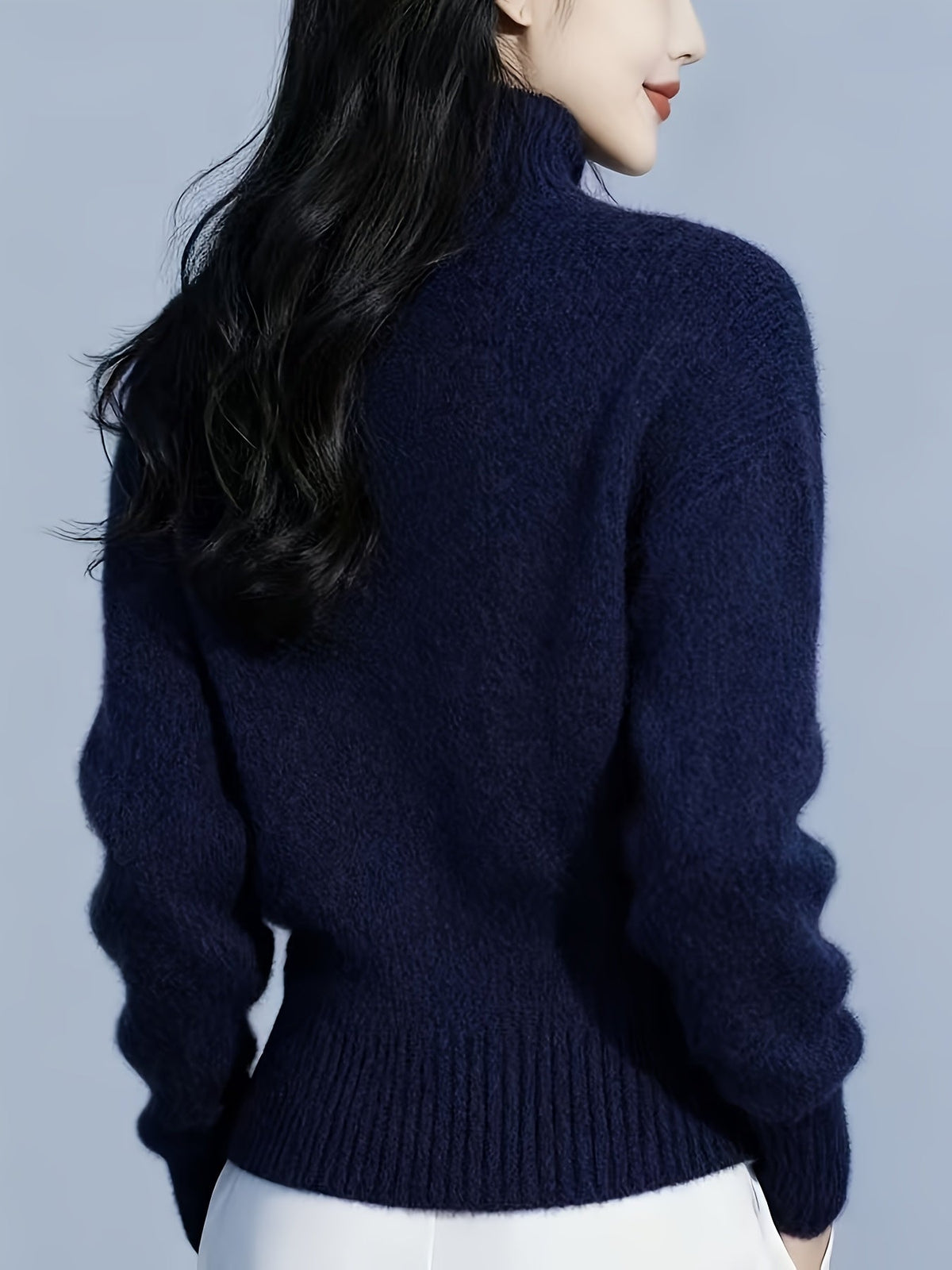 Women’s Cardigan High Neck Button Front Ribbed Trim – Weekend Brunches