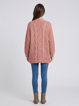 Women’s Cardigan Open Front Cable Detail Front Pockets – Weekend Bookstore Visits
