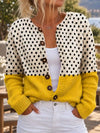 Women’s Cardigan Polka Dot Pattern Button Front Ribbed Cuffs – Art Class Days