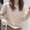 Women's Cardigan Round Neck Button Front Long Sleeve Ribbed Trim – Bookstore Visit