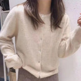 Women's Cardigan Round Neck Button Front Long Sleeve Ribbed Trim – Bookstore Visit