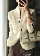 Women's Cardigan Stand Collar Button Front Patch Pockets – Market Stroll