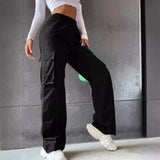 Women's Cargo Pants Gathered Waist Wide Leg Pocket – Weekend Wear