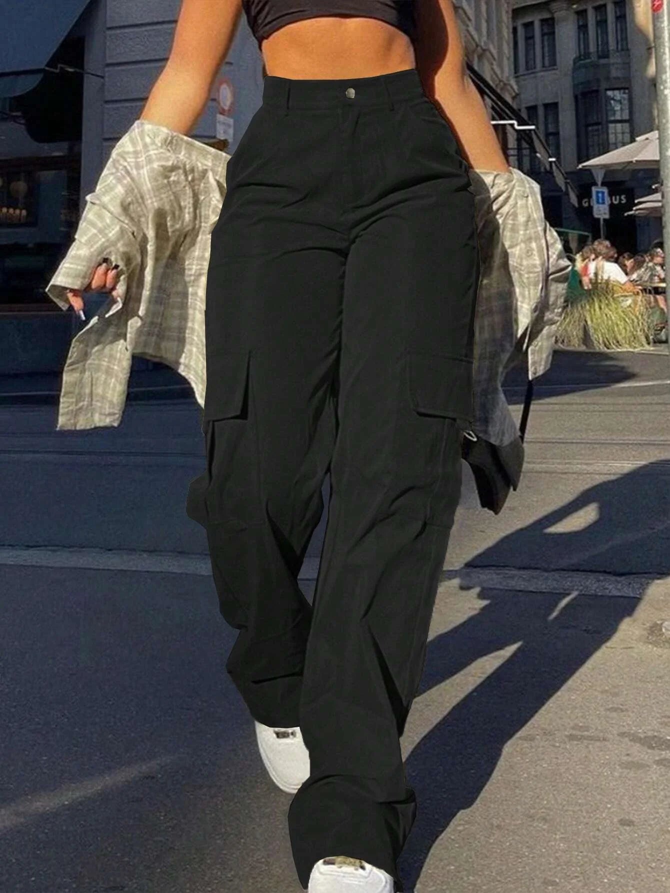 Women's Cargo Pants High Rise Wide Leg Side Pocket – City Outings