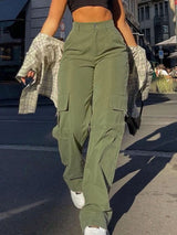 Women's Cargo Pants High Rise Wide Leg Side Pocket – City Outings