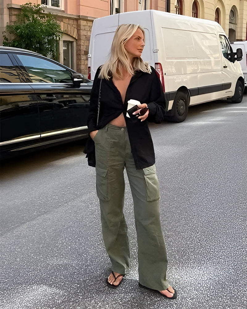 Women's Cargo Pants Wide Leg Side Pocket – Going Out Streetwear