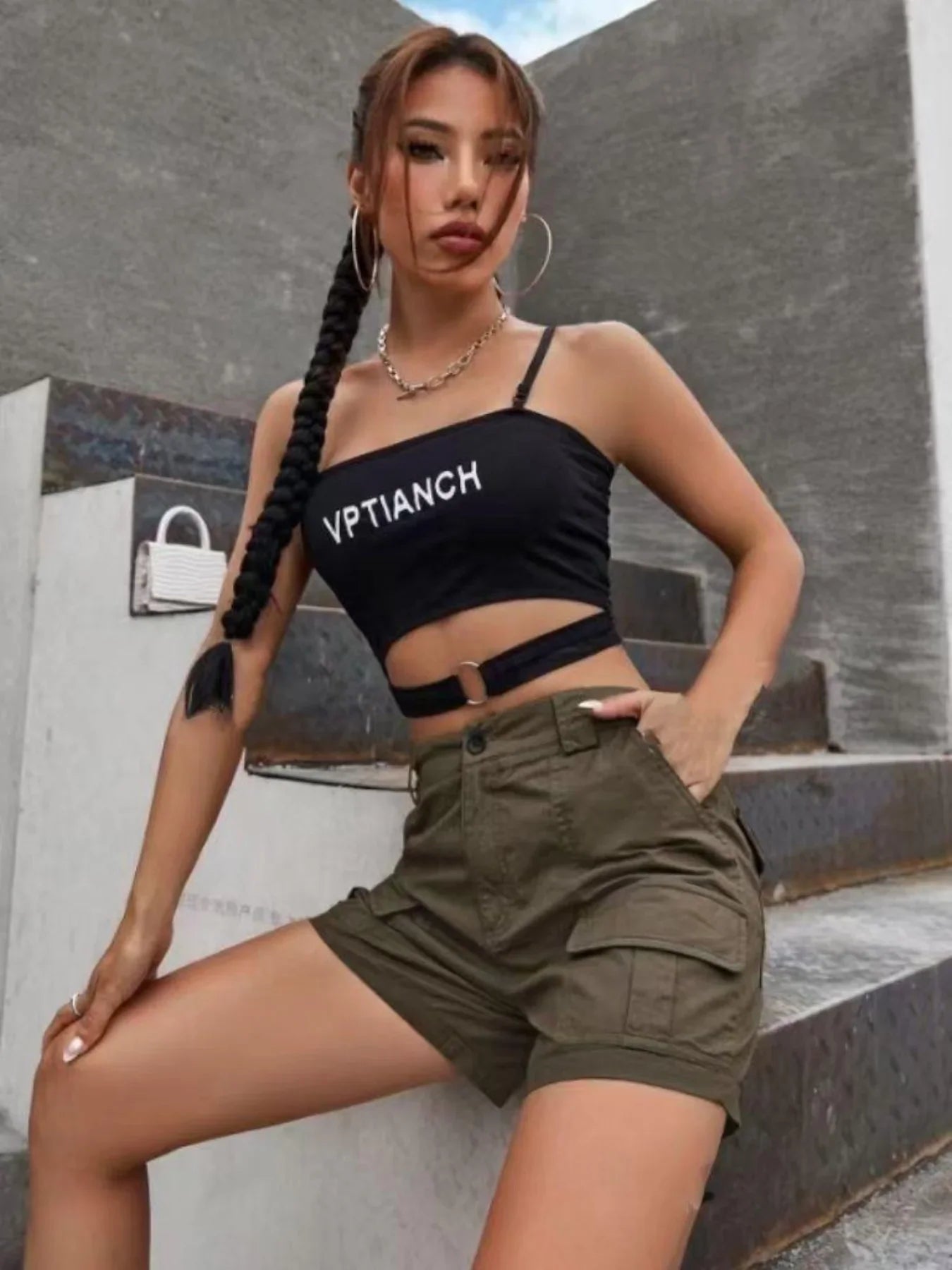Women's Cargo Shorts Button Waist Side Flap Pockets – Travel Day