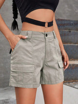 Women's Cargo Shorts Button Waist Side Flap Pockets – Travel Day