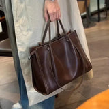 Women's Carryall Tote Bag Open Top Contrast Stitch Dual Handles – Work