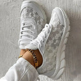 Women's Chunky Sneakers Abstract Print Lace-Up – Casual Everyday