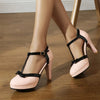 Women's Closed Toe Ankle Strap High Heels – Wedding Guest