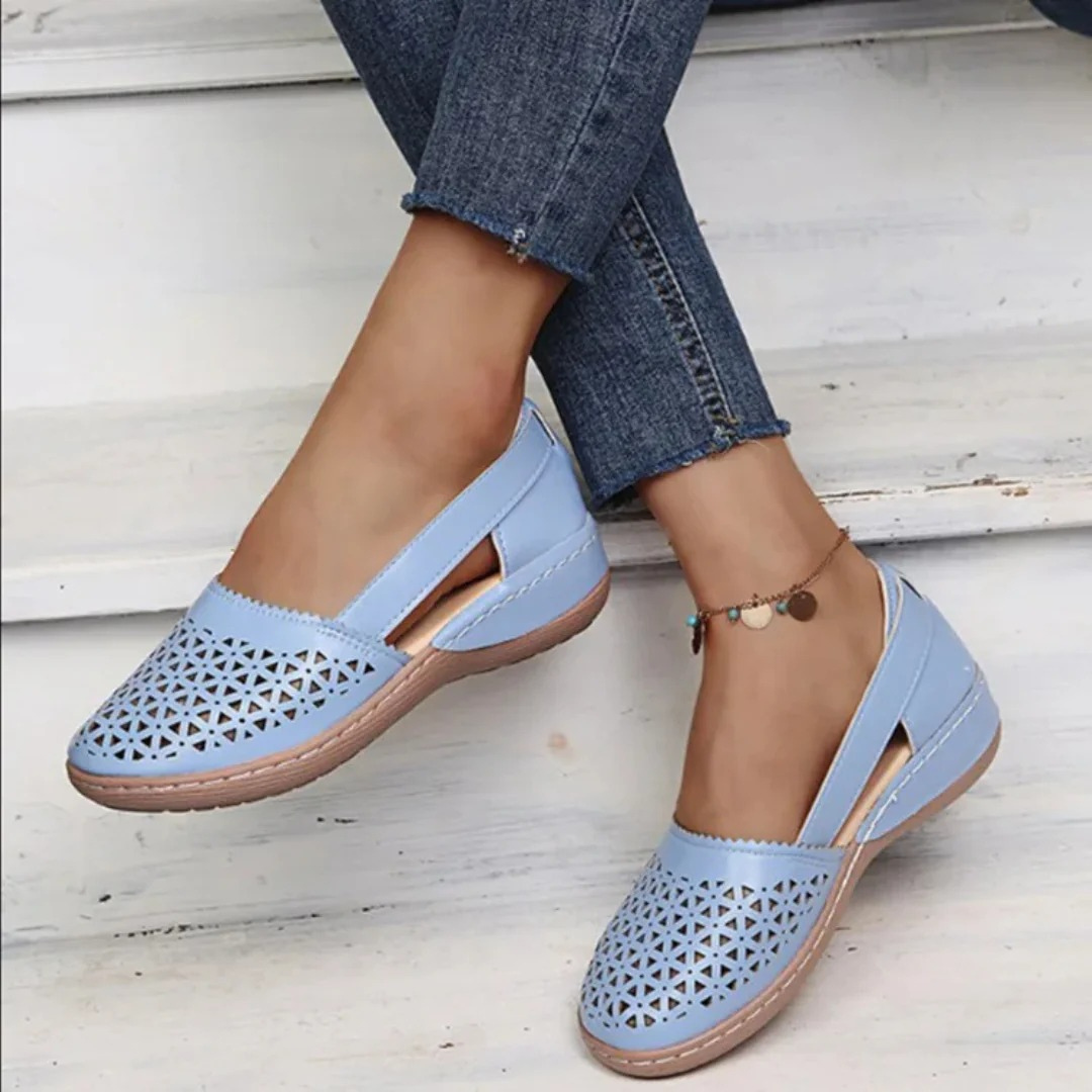 Women's Closed Toe Shoes Cutout Upper Side Strap – Going Out Casual