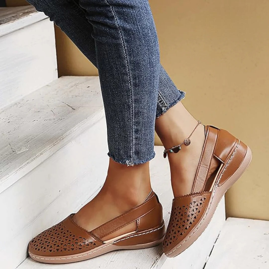 Women's Closed Toe Shoes Cutout Upper Side Strap – Going Out Casual