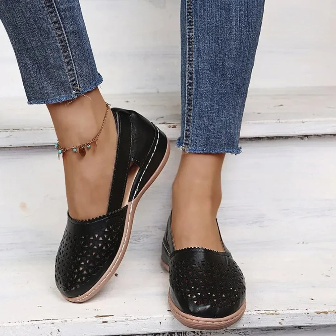 Women's Closed Toe Shoes Cutout Upper Side Strap – Going Out Casual