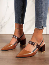 Women's Closed Toe Slingback Block Heels – Going Out Work