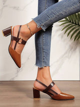 Women's Closed Toe Slingback Block Heels – Going Out Work