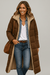 Women’s Coat Hooded Quilted Long Sleeve – Winter Errands
