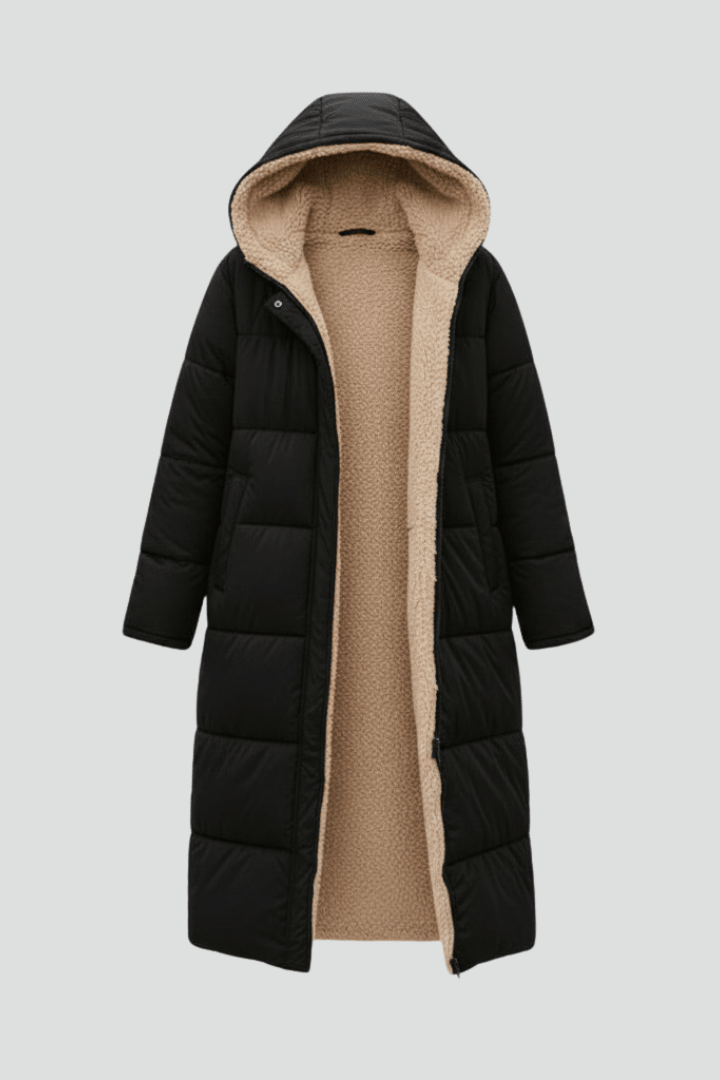 Women’s Coat Hooded Quilted Long Sleeve – Winter Errands