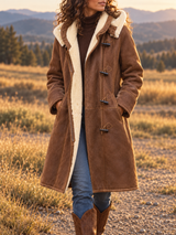 Women’s Coat Hooded Toggle Front Contrast Trim – Mountain Town Visits