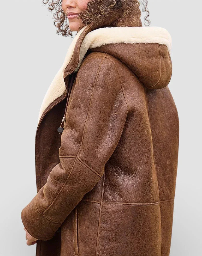 Women’s Coat Hooded Toggle Front Contrast Trim – Mountain Town Visits