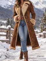 Women’s Coat Notch Collar Button Front Contrast Trim – Winter City Outings