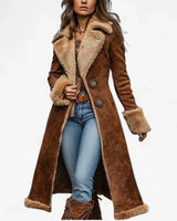 Women’s Coat Notch Collar Button Front Contrast Trim – Winter City Outings