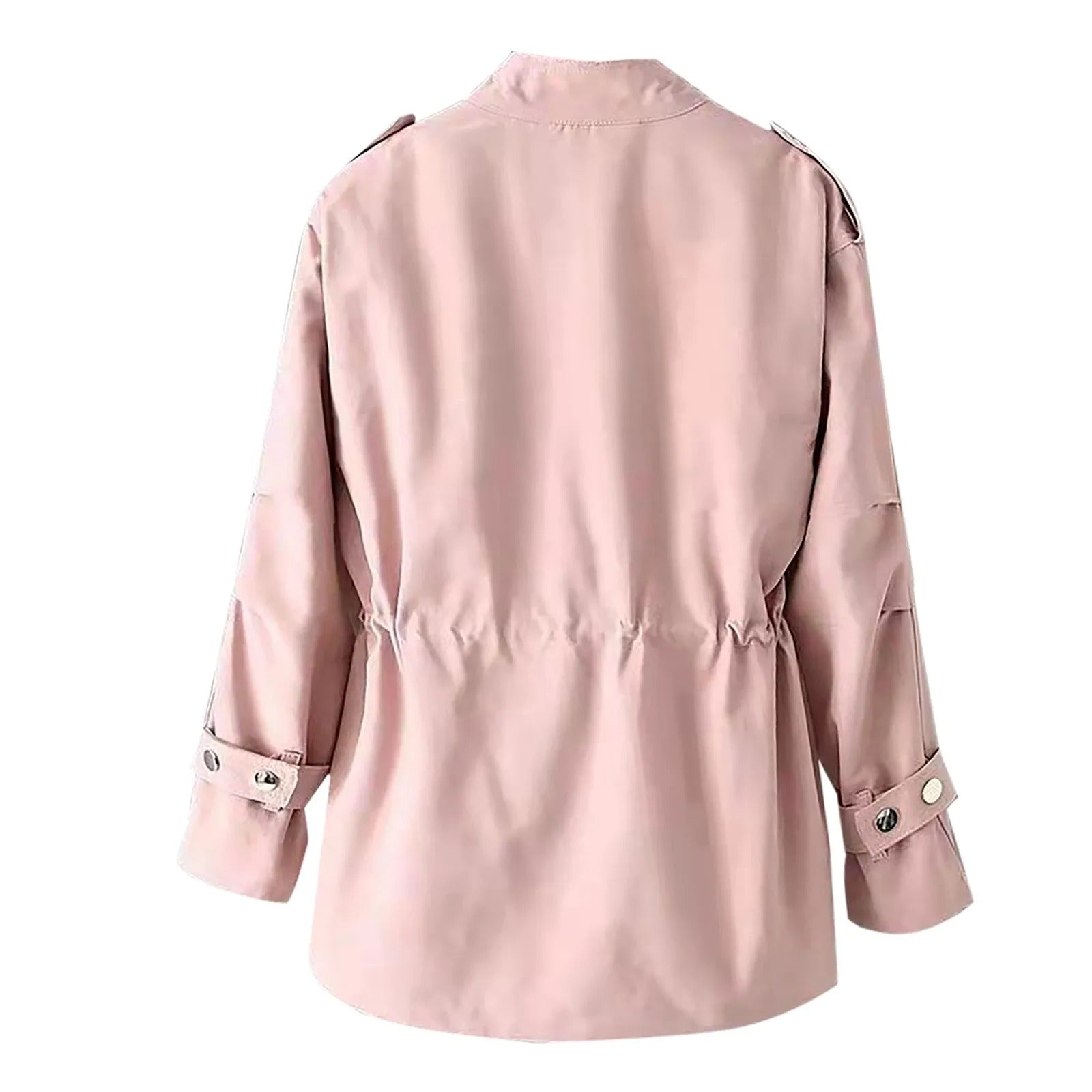 Women's Coat Stand Collar Zip Front Drawstring Waist – Outdoor Errands