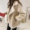 Women's Coat Wide Lapel Zip Pockets Ribbed Cuffs – Winter Errands