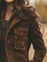 Women’s Coat Zip-Up Snap Front Flap Pockets – Country Getaways
