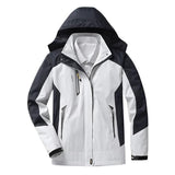 Women's Color Block Rain Jacket Hooded Zip Front – Weather Protection Style