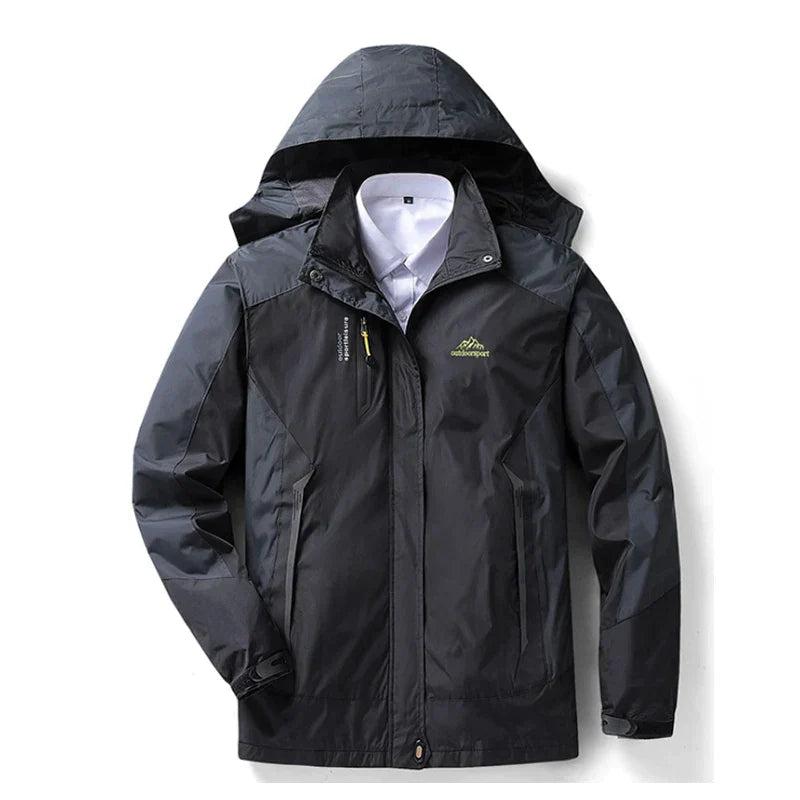 Women's Color Block Rain Jacket Hooded Zip Front – Weather Protection Style