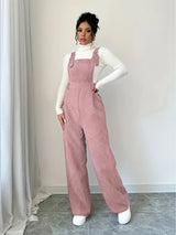 Women's Corduroy Overall Wide Leg Square Neck Sleeveless – Going Out
