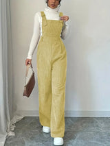 Women's Corduroy Overall Wide Leg Square Neck Sleeveless – Going Out