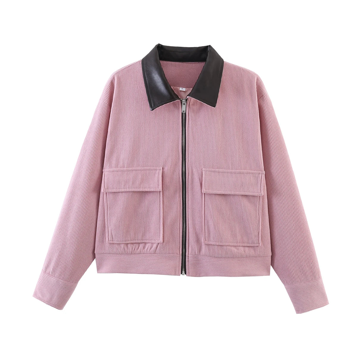 Women's Cropped Corduroy Jacket Zip Front Point Collar – Weekend Plans