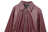 Women's Cropped Leather Look Jacket Zip Front Wide Collar Gathered Hem – Bike Ride