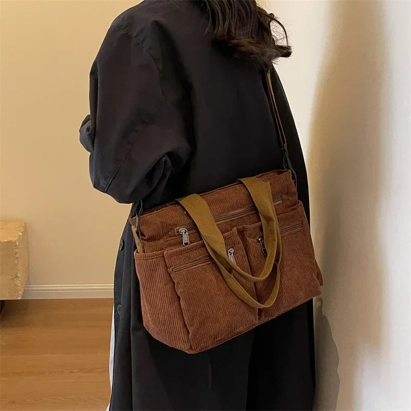Women's Crossbody Bag Multi Pocket Zip Tote Top Handle – Campus Commute