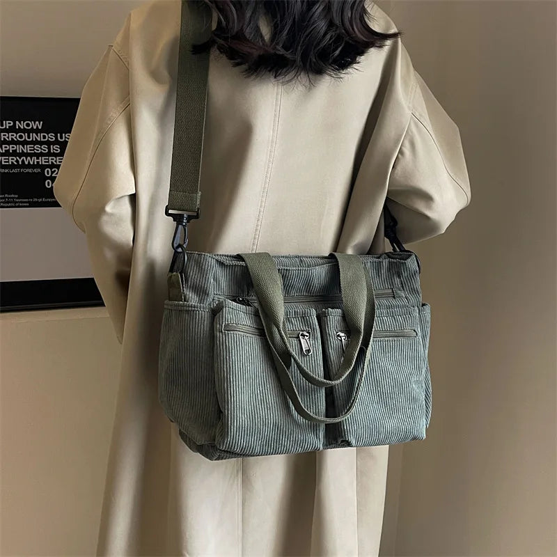 Women's Crossbody Bag Multi Pocket Zip Tote Top Handle – Campus Commute