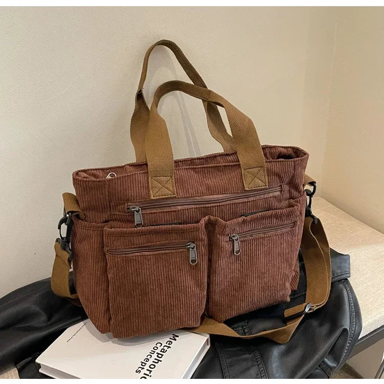 Women's Crossbody Bag Multi Pocket Zip Tote Top Handle – Campus Commute