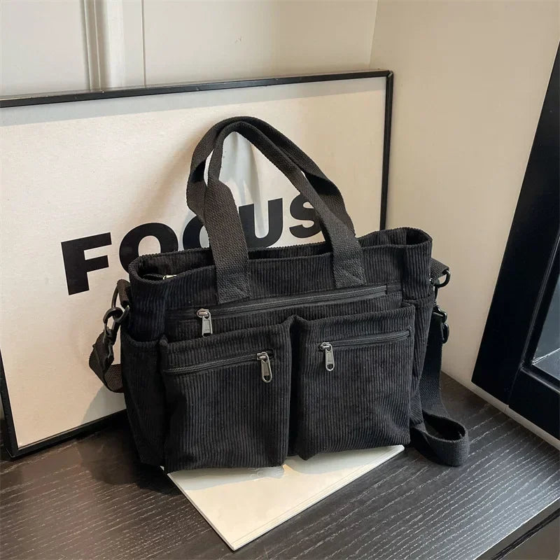 Women's Crossbody Bag Multi Pocket Zip Tote Top Handle – Campus Commute