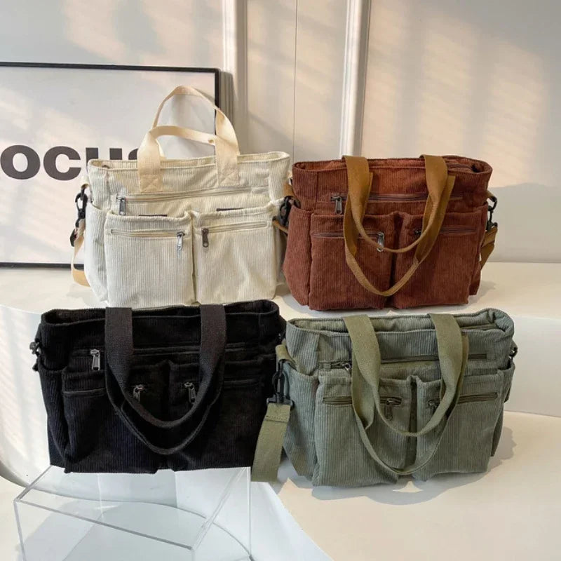 Women's Crossbody Bag Multi Pocket Zip Tote Top Handle – Campus Commute