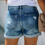 Women's Denim Shorts High Waist Button Fly – Casual Summer Wear